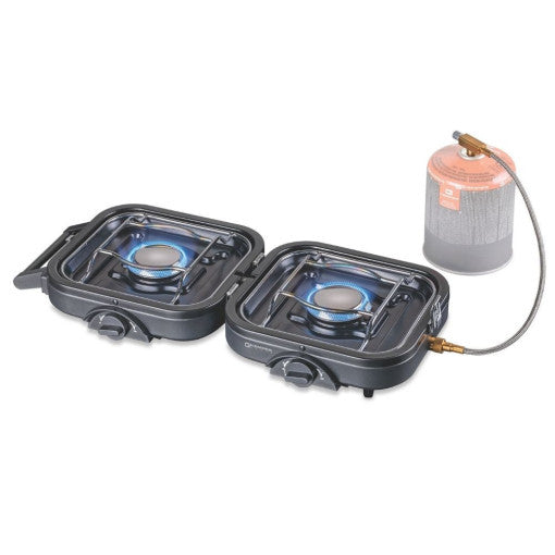  Fornello Pieghevole Kemper 2 Fuochi Nero