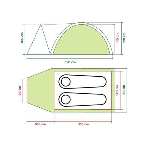  Tenda Coleman Darwin 2+ Plus