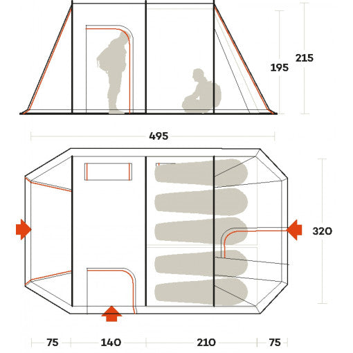  Tenda Ferrino Chanty 5 Deluxe